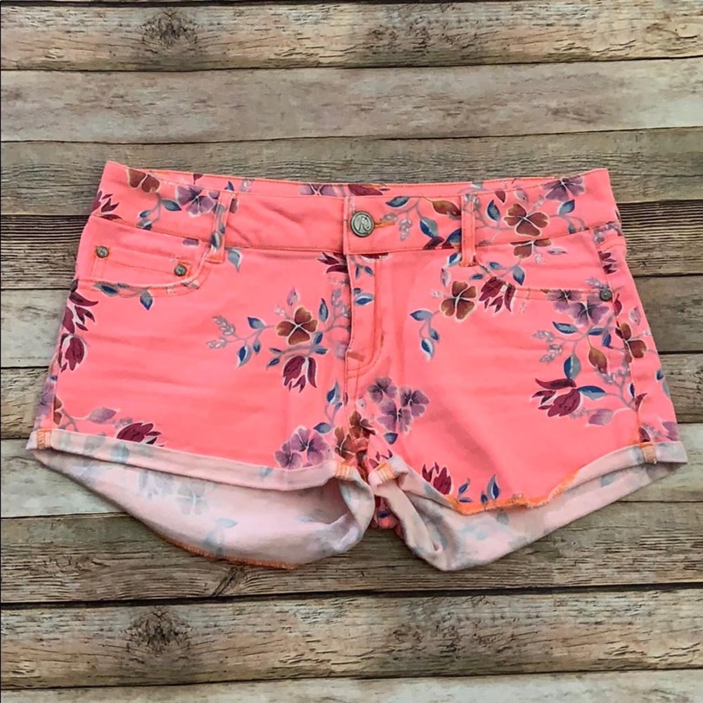 Rewash Hot Pink Floral Shorts